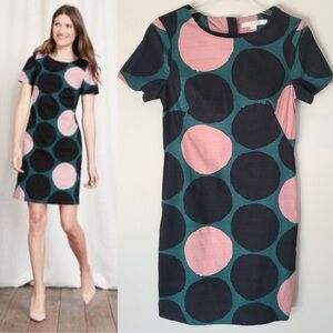 Boden Black and Pink Circle Green Mini Dress